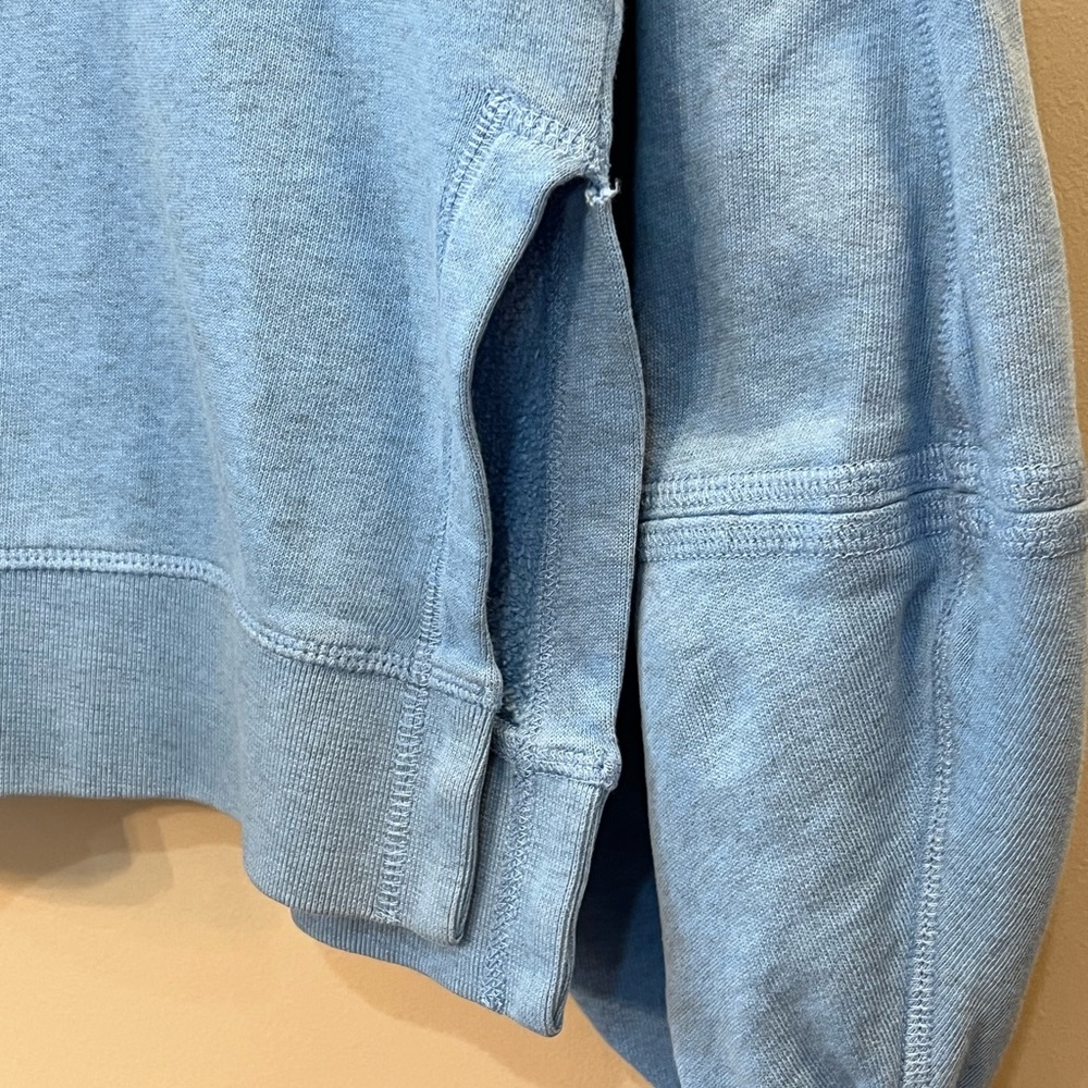 Ganni Isoli blue oversized sweatshirt side slit balloon sleeve medium - Picture 6 of 7